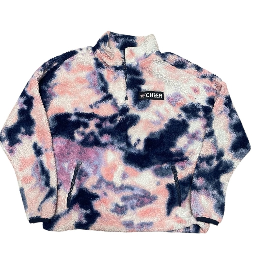 Varsity Cheer Tie-Dye Quarter-Zip Fleece‎ Pullover Size YM
